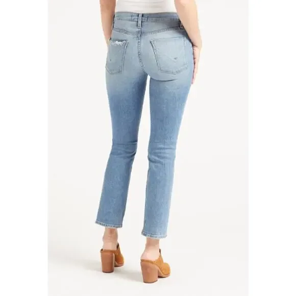 HUDSON NWT Nico Straight Ankle Chewed Hem Denim Jean // 24